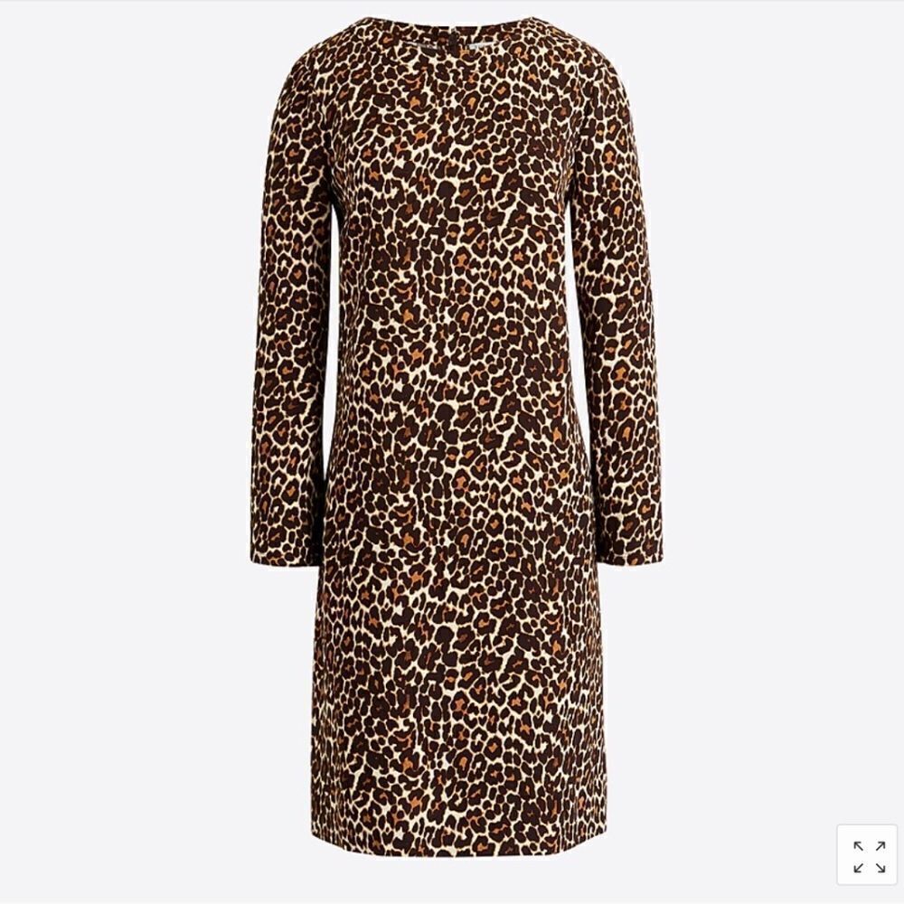 💜 NWT J.Crew leopard print crepe shift dress